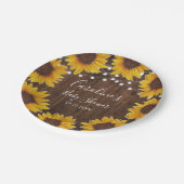 Rustisch Baby shower met zonnebloemen, taarten Papieren Bordje (Gekanteld)