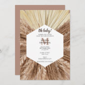 Rustisch Baby shower Neutrale kleuren Kaart (Voorkant / Achterkant)