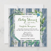 Rustisch Baby shower per post Waterverf Groene Flo Kaart (Voorkant)