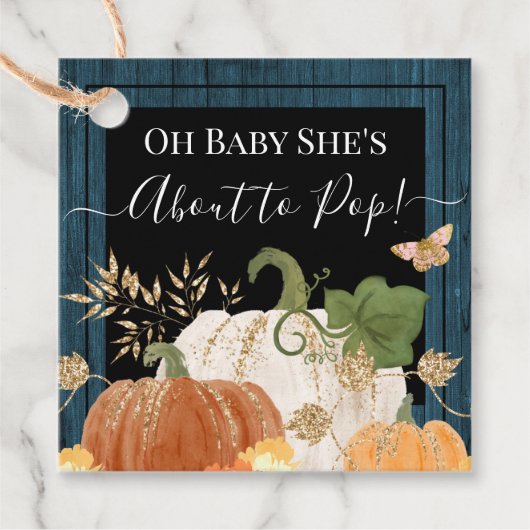 Rustisch Baby shower Pop Bedankjes Labels (Voorkant)