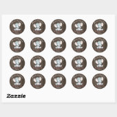 Rustisch Baby shower Roze Hartelijk dank Ronde Sticker (Vel)