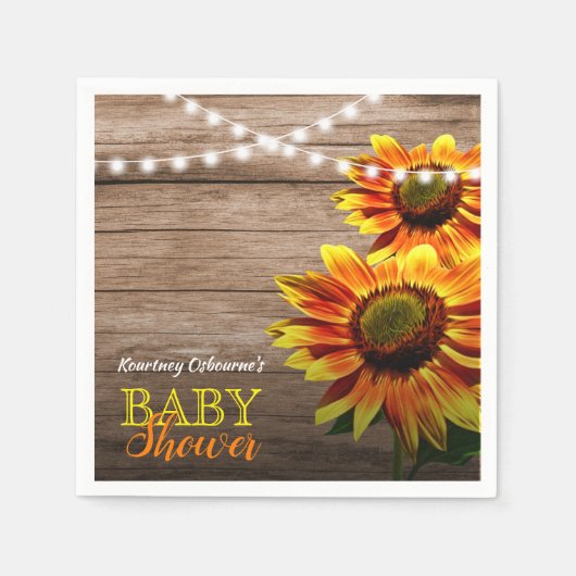 Rustisch Baby shower Servet (Voorkant)