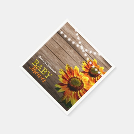 Rustisch Baby shower Servet (Hoek)