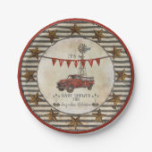 Rustisch Baby shower  Truck Windmill Boerderij Papieren Bordje (Voorkant)