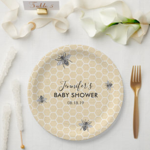 Rustisch Baby shower van bijen Papieren Bordje