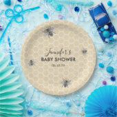 Rustisch Baby shower van  bijen Papieren Bordje (Feest)
