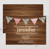 Rustisch baby shower van boerenhuismeisje uit een  kaart (Voorkant / Achterkant)