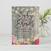 Rustisch Baby shower van de Koord van het Hout van Kaart (Staand voorkant)