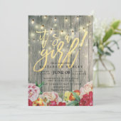 Rustisch Baby shower van de Koord van het Hout van Kaart (Staand voorkant)