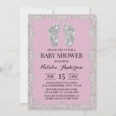 Rustisch Baby shower van de roze roze omhulling va Kaart (Voorkant)
