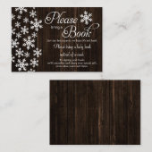 Rustisch Baby shower van de Wintersport Informatiekaartje (Voorkant / Achterkant)