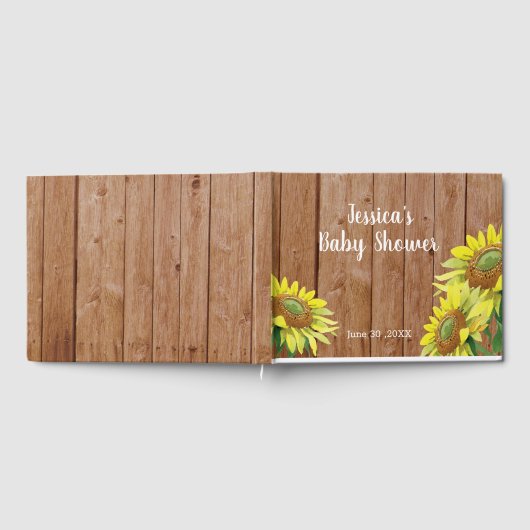 Rustisch Baby shower van hout Gastenboek (Volledig)