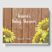 Rustisch Baby shower van hout Gastenboek (Voorkant)