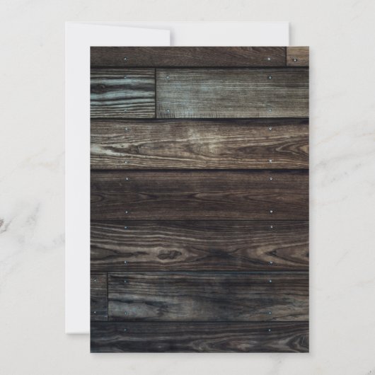 Rustisch Baby shower van hout Kaart (Achterkant)