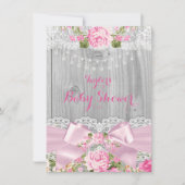 Rustisch Baby shower van hout Roze pink 2 Kaart (Voorkant)
