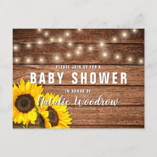 Rustisch Baby shower van hout Uitnodiging Briefkaart