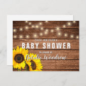 Rustisch Baby shower van hout Uitnodiging Briefkaart (Voorkant / Achterkant)