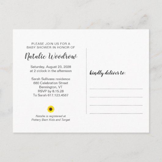 Rustisch Baby shower van hout Uitnodiging Briefkaart (Achterkant)