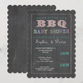 Rustisch Baby shower van kleurrijk karton Barbecue Kaart (Voorkant / Achterkant)