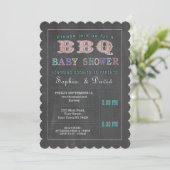 Rustisch Baby shower van kleurrijk karton Barbecue Kaart (Staand voorkant)