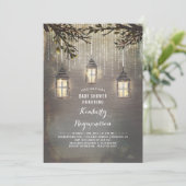 Rustisch Baby shower van landlampions Garden Kaart (Staand voorkant)