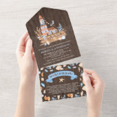 Rustisch Baby shower van Nautical Lighthouse All In One Uitnodiging (Afscheurbaar)