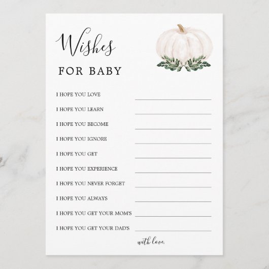 Rustisch Baby shower van pompoen wil graag Advieskaart (Voorkant)