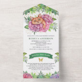 Rustisch Baby shower van tropisch woud met klaver All In One Uitnodiging (Binnen)