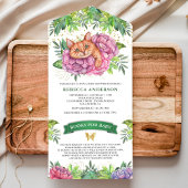 Rustisch Baby shower van tropisch woud met klaver All In One Uitnodiging