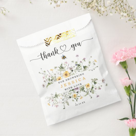 Rustisch Baby shower van wilde bloemen Bedankzakje (Gezegeld)