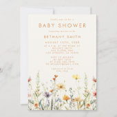 Rustisch Baby shower van wilde bloemen Kaart (Voorkant)