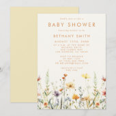 Rustisch Baby shower van wilde bloemen Kaart (Voorkant / Achterkant)