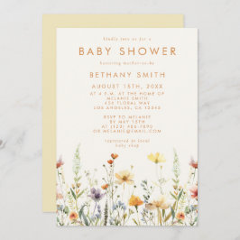 Rustisch Baby shower van wilde bloemen Kaart