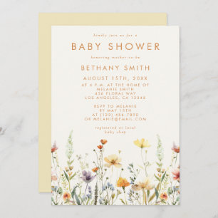 Rustisch Baby shower van wilde bloemen Kaart
