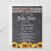 Rustisch Baby shower van zonnebloempitten van wijn Kaart (Voorkant)