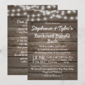 Rustisch Baby shower voor achtertuin BabyQ Bash Li Kaart (Voorkant / Achterkant)