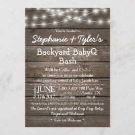 Rustisch Baby shower voor achtertuin BabyQ Bash Li Kaart