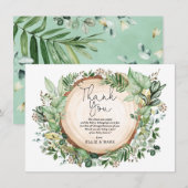 Rustisch Baby shower voor botanische groenbossen Bedankkaart (Voorkant / Achterkant)