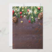 Rustisch Baby shower voor kerstboomversiering Kaart (Achterkant)