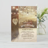 Rustisch Baby shower voor kerstwinterondertuin Kaart (Staand voorkant)