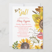 Rustisch Baby shower voor zonnebloem Kaart (Voorkant)