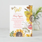 Rustisch Baby shower voor zonnebloem Kaart (Staand voorkant)