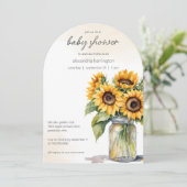 Rustisch Baby shower voor zonnebloemen Kaart (Staand voorkant)