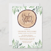 Rustisch Baby shower Waterverf landhout Kaart (Voorkant)