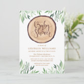 Rustisch Baby shower Waterverf landhout Kaart (Staand voorkant)