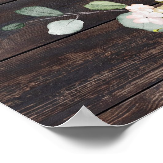 Rustisch baby shower-welkomstbord poster (Hoek)