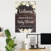 Rustisch baby shower-welkomstbord poster (Thuiskantoor)