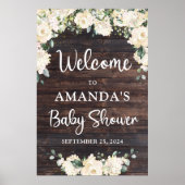 Rustisch baby shower-welkomstbord poster (Voorkant)