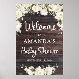 Rustisch baby shower-welkomstbord poster