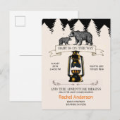 Rustisch Baby shower Woodland Wilderness Beren Uitnodiging Briefkaart (Voorkant / Achterkant)